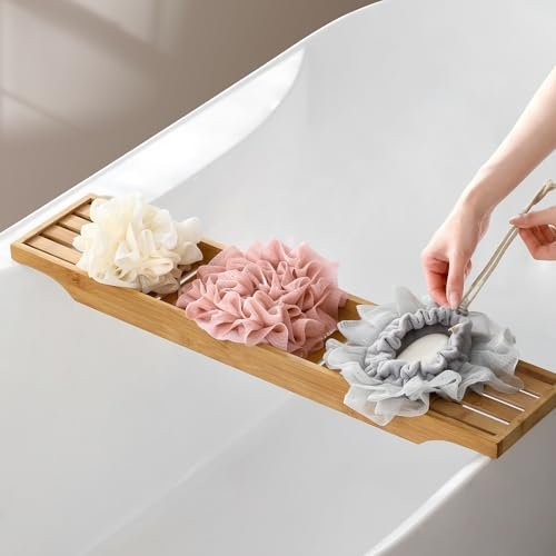 3 PCS Bar Soap Loofah Pouch - 2 in 1 Drawstring Loofah Soap Holder & Exfoliating Mesh Shower Ball for Cleansing and Smooth Skin (Beige+Grey+Pink) - görsel 14