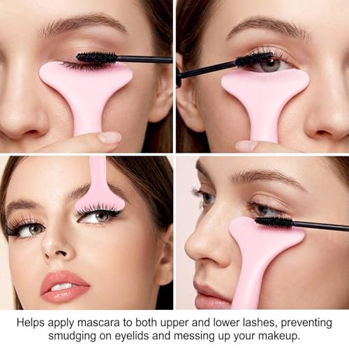 2-Pack Silicone Mascara Shields - Reusable Eyeliner Stencils & Eyeshadow Applicator Guide for Beginners & Pros Avelisse