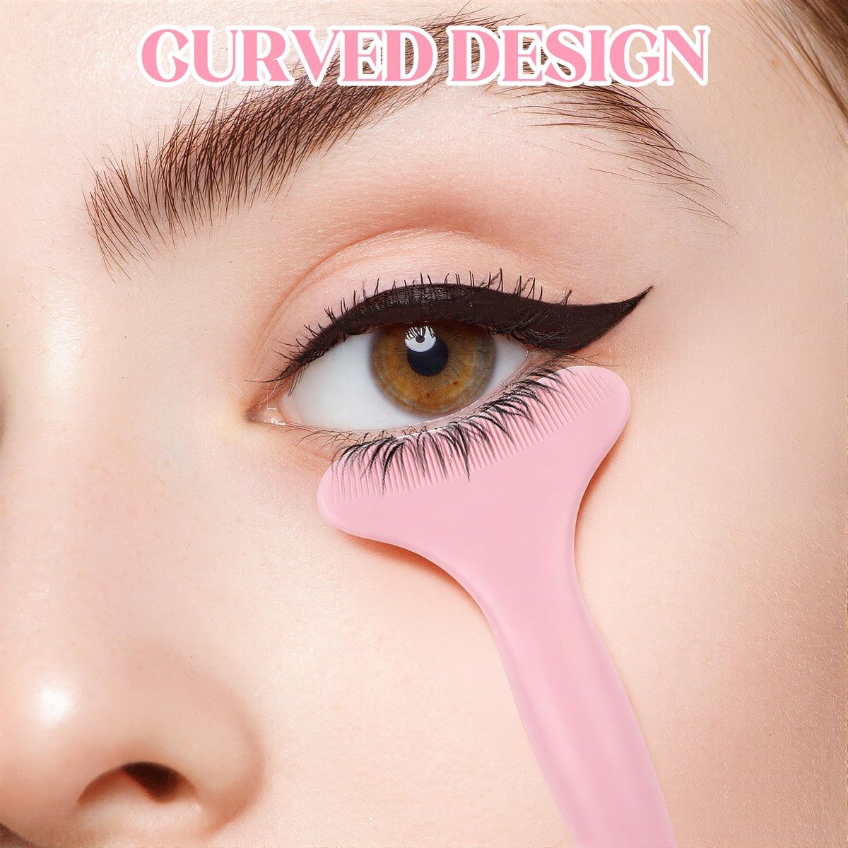 2-Pack Silicone Mascara Shields - Reusable Eyeliner Stencils & Eyeshadow Applicator Guide for Beginners & Pros Avelisse