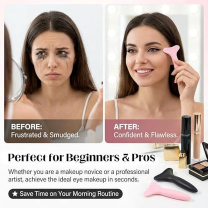 2-Pack Silicone Mascara Shields - Reusable Eyeliner Stencils & Eyeshadow Applicator Guide for Beginners & Pros Avelisse
