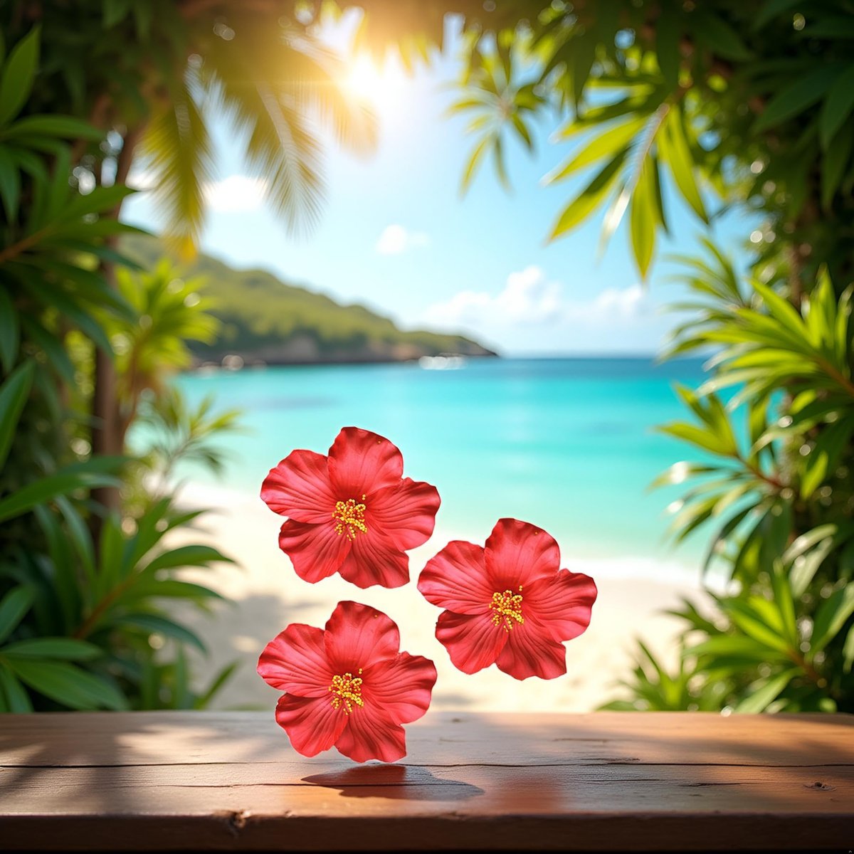 Red Hawaiian Flower Hair Clips (3-Pack) – 8 cm Fabric Bohemian Hair Accessories for Women, Dancers, Bridal, Wedding, Beach & Party - görsel 6