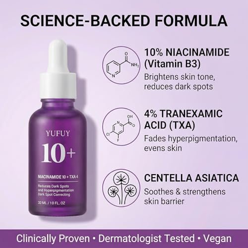 YUFUY Niacinamide 10 + TXA 4 Serum for Face - Korean Glass Skin Centella Dark Spot Corrector, Tranexamic Acid for Uneven Skin Tone & Pore Care, Sensitive Skin (30ml) - görsel 14