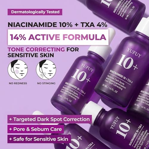 YUFUY Niacinamide 10 + TXA 4 Serum for Face - Korean Glass Skin Centella Dark Spot Corrector, Tranexamic Acid for Uneven Skin Tone & Pore Care, Sensitive Skin (30ml) - görsel 4