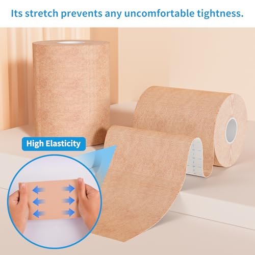 Waterproof & Sweat-Resistant Tattoo Cover Up Tape – Light Tan Skin Tone, 2 Rolls, 4"x16.4ft, Cuttable Cover Up Patches for Tattoos, Scars & Birthmarks Avelisse