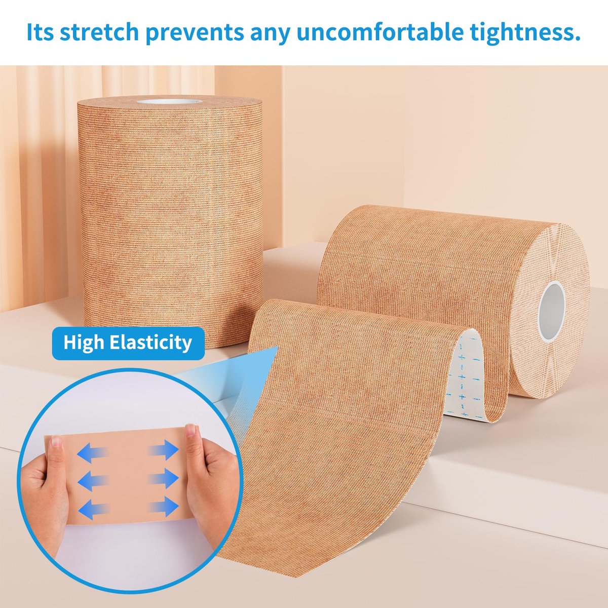 Waterproof & Sweat-Resistant Tattoo Cover Up Tape – Light Tan Skin Tone, 2 Rolls, 4"x16.4ft, Cuttable Cover Up Patches for Tattoos, Scars & Birthmarks Avelisse