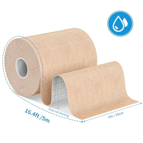 Waterproof & Sweat-Resistant Tattoo Cover Up Tape – Light Tan Skin Tone, 2 Rolls, 4"x16.4ft, Cuttable Cover Up Patches for Tattoos, Scars & Birthmarks Avelisse