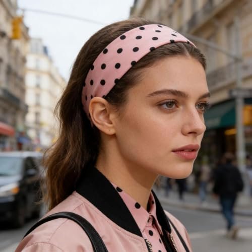 PRELITER Polka Dot Headband for Women 6 Pack - Elastic Yoga Sport Headbands - Stay in Place, Multicolor Avelisse