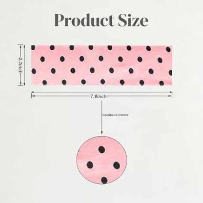 PRELITER Polka Dot Headband for Women 6 Pack - Elastic Yoga Sport Headbands - Stay in Place, Multicolor Avelisse