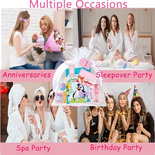 224PCS Spa Party Supplies for Girls - Complete Facial Skin Care Set with Face Masks, Hand Cream, Lip Mask, Foot Bath Bombs, and Face Cream for Birthday Sleepover Parties Avelisse