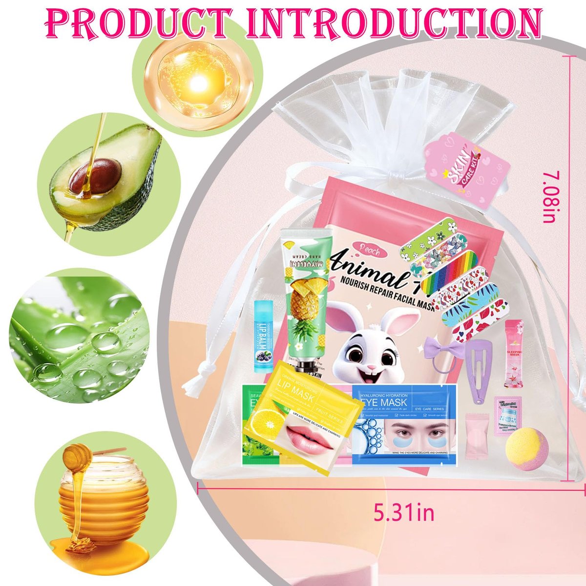 224PCS Spa Party Supplies for Girls - Complete Facial Skin Care Set with Face Masks, Hand Cream, Lip Mask, Foot Bath Bombs, and Face Cream for Birthday Sleepover Parties Avelisse