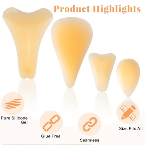 Silicone Concealer Pad for Women – Seamless Smooth Cover, Reusable Silicone Hiders for Leggings, Yoga Pants, Swimwear (4-Pack, Skin) Avelisse