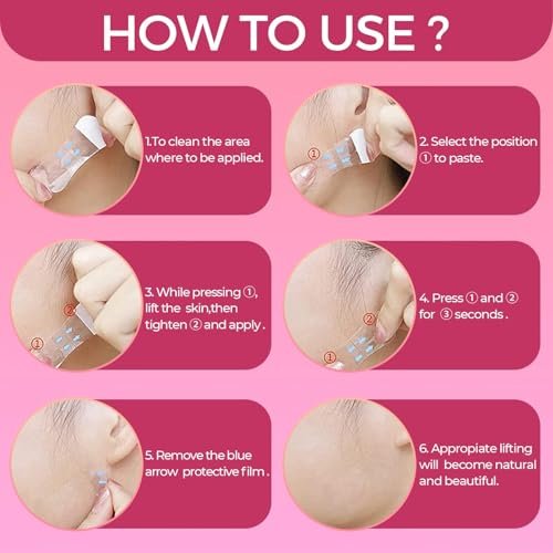 LadPemo Neck Tape Lifting Invisible – Instant Facelift Tape for Sagging Skin, Wrinkles, Jowls, and Turkey Neck - görsel 8