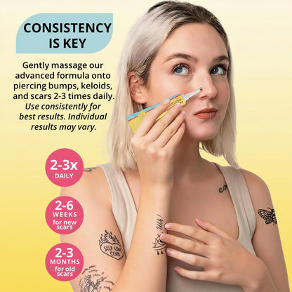 2-Step Piercing Bump Solution: Treatment Oil + Keloid Bump Removal Gel – Professional Aftercare for Nose, Ear & Body Piercings | Effectively Shrinks & Softens Bumps and Scars Avelisse