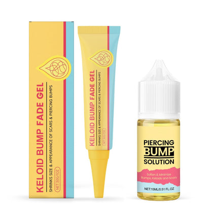 2-Step Piercing Bump Solution: Treatment Oil + Keloid Bump Removal Gel – Professional Aftercare for Nose, Ear & Body Piercings | Effectively Shrinks & Softens Bumps and Scars Avelisse