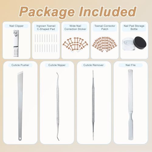 VOCOSTE Ingrown Toenail Correction Kit – Professional Toe Nail Corrector Tools with Leather Case for Curved & Ingrown Nails, Includes Nail Files, Clipper & Lifter Avelisse