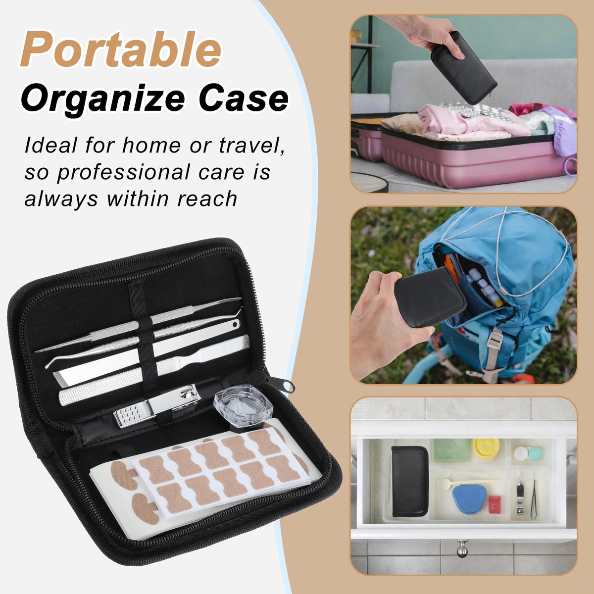VOCOSTE Ingrown Toenail Correction Kit – Professional Toe Nail Corrector Tools with Leather Case for Curved & Ingrown Nails, Includes Nail Files, Clipper & Lifter Avelisse