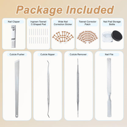 VOCOSTE Ingrown Toenail Correction Kit – Professional Toe Nail Corrector Tools with Leather Case for Curved & Ingrown Nails, Includes Nail Files, Clipper & Lifter Avelisse