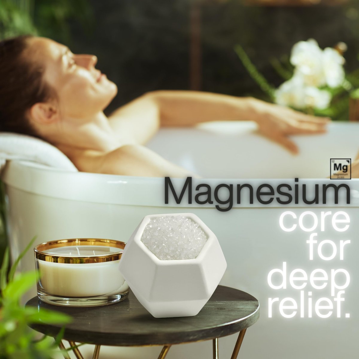 GeoBath Magnesium & Epsom Salt Natural Mineral Bath Bombs – XL 180g – Dye & Fragrance Free – Muscle Relief & Skin Care – Inspired by Healing Hot Springs – 7 Pack Avelisse