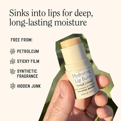 California Naturals Hydrating Lip Balm Duo - Natural, Cruelty-Free, Petroleum-Free - Toasted Coconut & Summer Fig Avelisse
