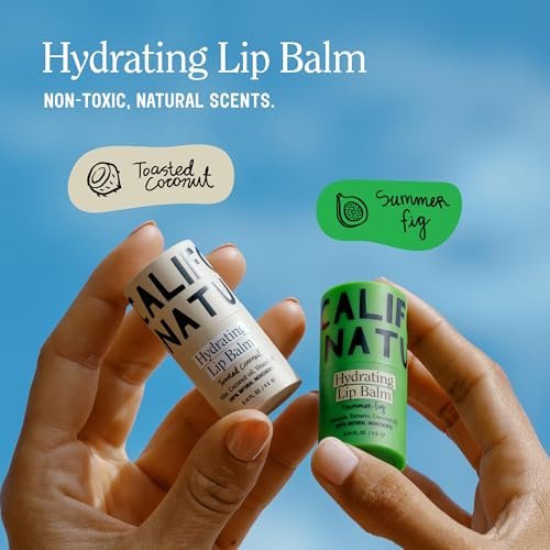 California Naturals Hydrating Lip Balm Duo - Natural, Cruelty-Free, Petroleum-Free - Toasted Coconut & Summer Fig Avelisse
