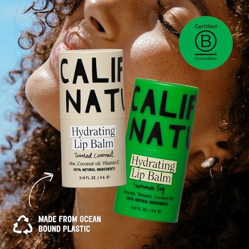 California Naturals Hydrating Lip Balm Duo - Natural, Cruelty-Free, Petroleum-Free - Toasted Coconut & Summer Fig Avelisse