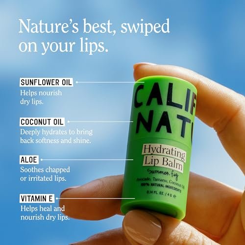 California Naturals Hydrating Lip Balm Duo - Natural, Cruelty-Free, Petroleum-Free - Toasted Coconut & Summer Fig Avelisse