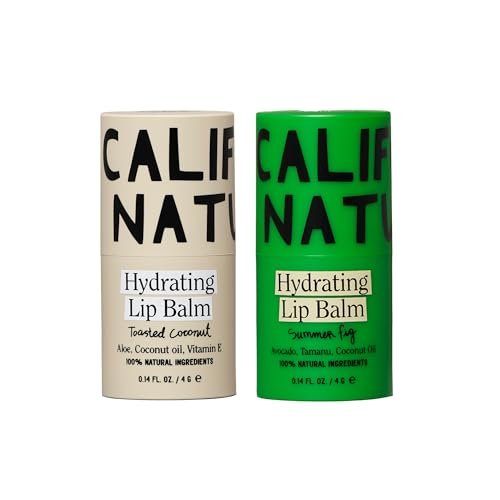 California Naturals Hydrating Lip Balm Duo - Natural, Cruelty-Free, Petroleum-Free - Toasted Coconut & Summer Fig Avelisse