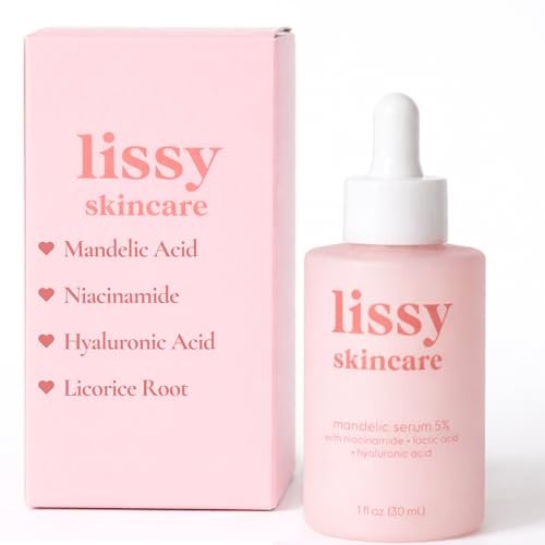 Mandelic Acid Serum Toner Exfoliant | Acne Redness & Balancing Treatment with Niacinamide, Licorice Root & Hyaluronic Acid | Hydrating Exfoliator (Lissy Skincare, 1 fl oz) Avelisse