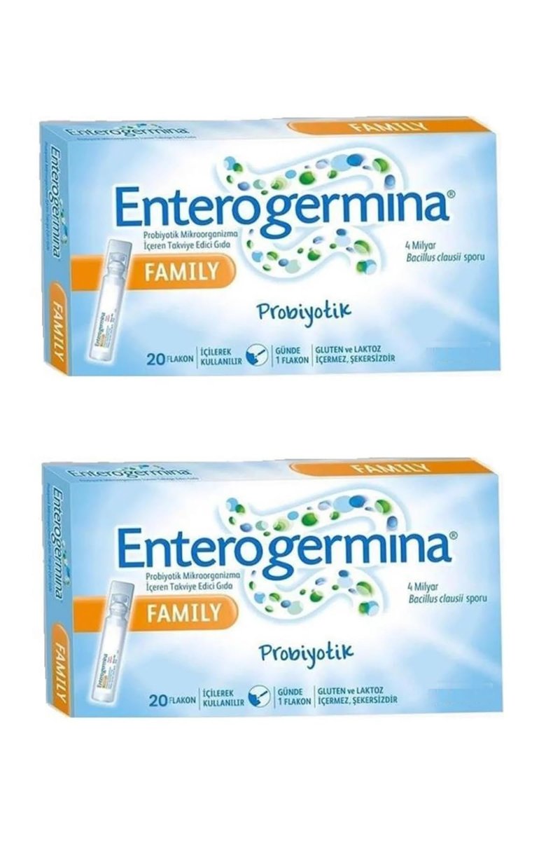 Enterogermina Family 20 Vials - Pack of 2 (Total 40 Vials) | Probiotic Supplement for Gut Health Avelisse