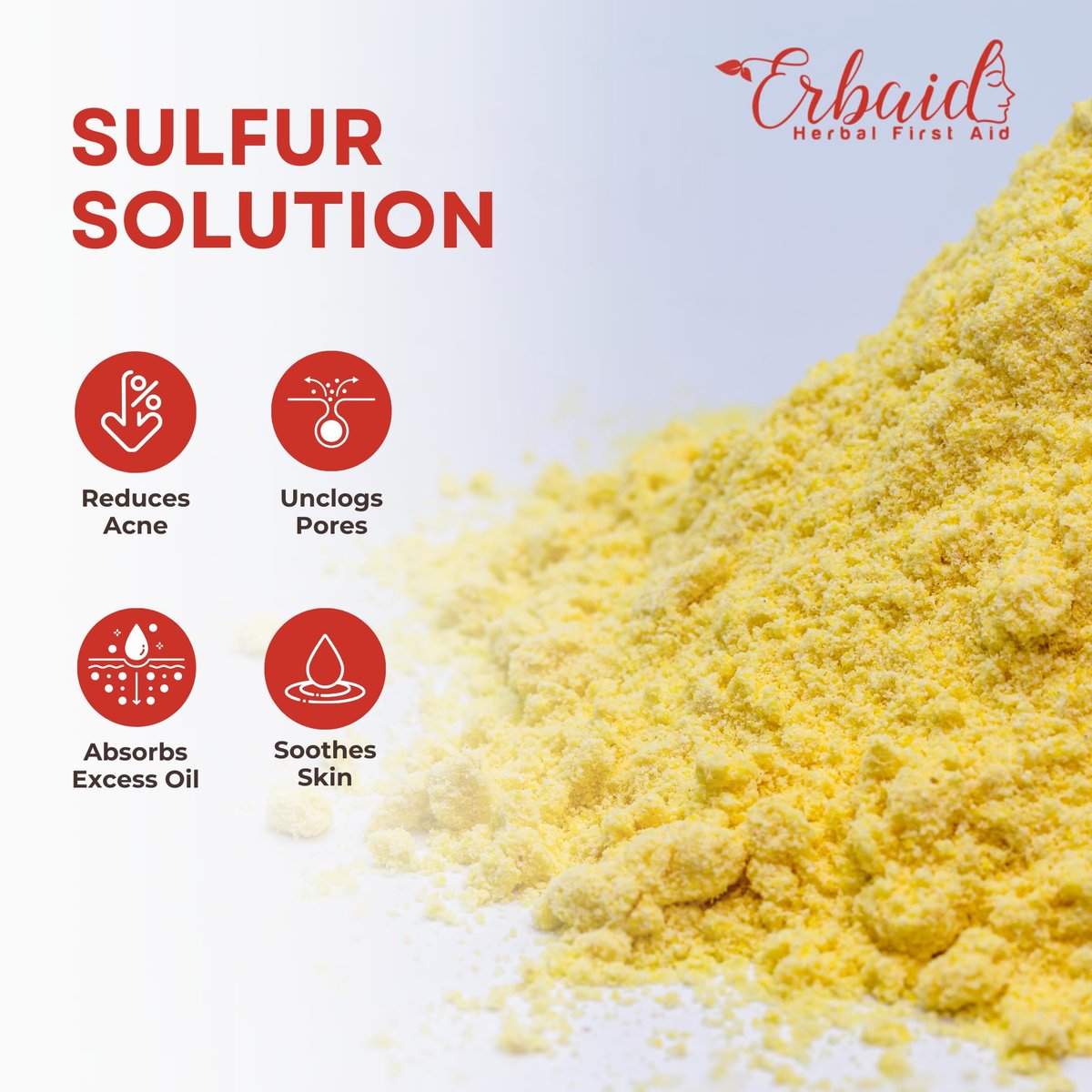 Sulfur Face Mask – All Natural Brightening Facial Clay Mask Powder for Oily & Blemish-Prone Skin, Sulfur & Bentonite Clay, 3 oz, Made in USA - görsel 8