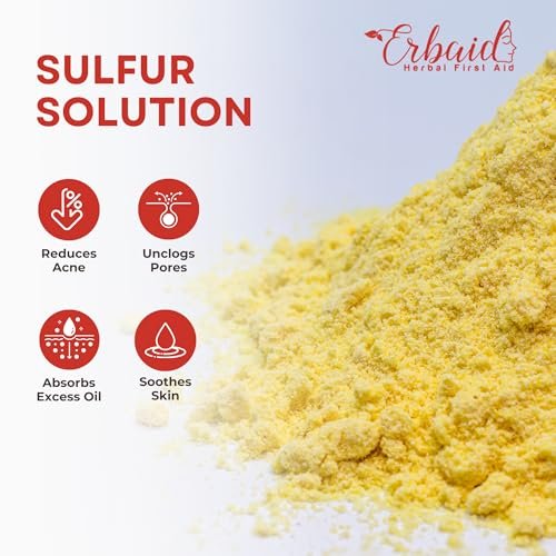 Sulfur Face Mask – All Natural Brightening Facial Clay Mask Powder for Oily & Blemish-Prone Skin, Sulfur & Bentonite Clay, 3 oz, Made in USA - görsel 7