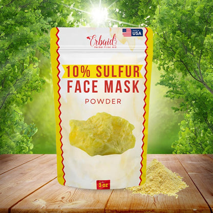 Sulfur Face Mask – All Natural Brightening Facial Clay Mask Powder for Oily & Blemish-Prone Skin, Sulfur & Bentonite Clay, 3 oz, Made in USA
