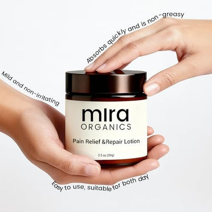 Mira Natural Relief & Repair Lotion – Fast-Absorbing, Non-Greasy Formula for Muscle & Joint Discomfort with Botanical Blend & Moisturizing Care for All Skin Types (3.5 Fl Oz) Avelisse