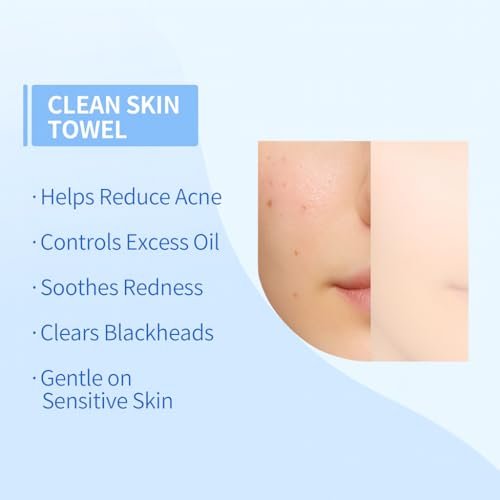 Clean Skin Face Towels XL - Disposable Face Towelettes (50 Count) Plant-Based Cleansing Towelettes for Skincare & Makeup Removal, Unscented Facial Cloths, Soft and Gentle, 100% Viscose Fiber Avelisse