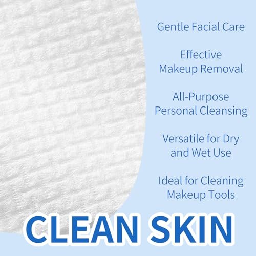 Clean Skin Face Towels XL - Disposable Face Towelettes (50 Count) Plant-Based Cleansing Towelettes for Skincare & Makeup Removal, Unscented Facial Cloths, Soft and Gentle, 100% Viscose Fiber Avelisse