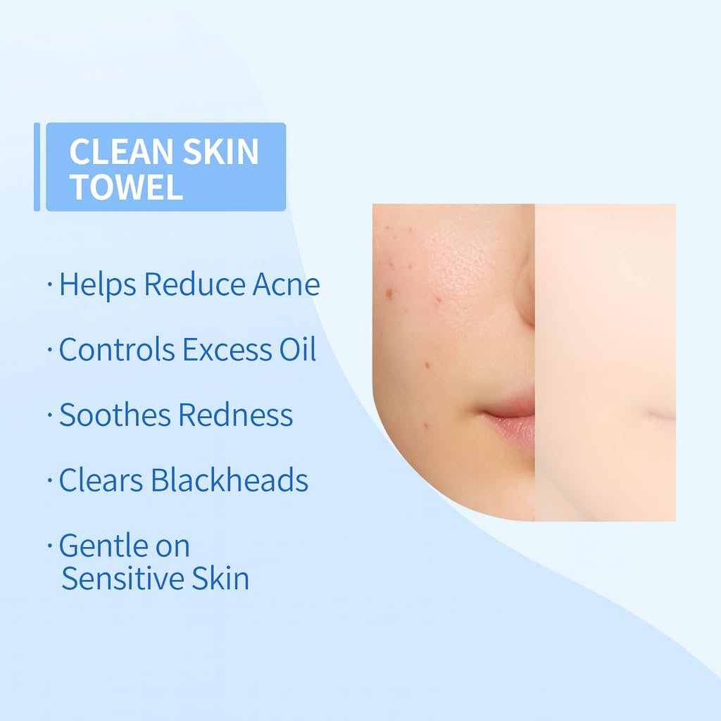 Clean Skin Face Towels XL - Disposable Face Towelettes (50 Count) Plant-Based Cleansing Towelettes for Skincare & Makeup Removal, Unscented Facial Cloths, Soft and Gentle, 100% Viscose Fiber Avelisse