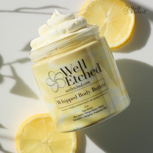 Lemon Meringue Body Butter - Handcrafted Whipped Shea & Mango Butter, Fast Absorbing Natural Moisturizer for Dry Skin, Eczema, Stretch Marks, After Sun - 8 fl oz - görsel 8