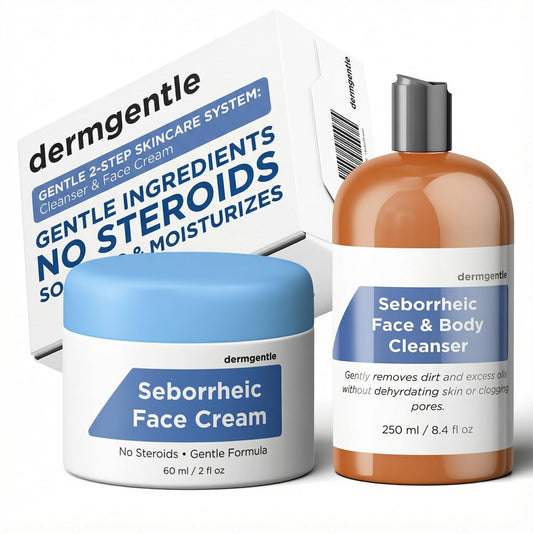 Dermgentle Face Cream & Cleanser Kit for Sensitive Skin - Gentle Barrier Strengthening, Fast-Absorbing Hydration for Dry, Normal & Sensitive Skin - No Steroids Avelisse