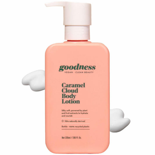 goodness Caramel Body Lotion for Dry Skin – Lightweight, Fast-Absorbing Moisturizer with Shea Butter & Hyaluronic Acid – Non-Greasy Hydration with Antioxidants