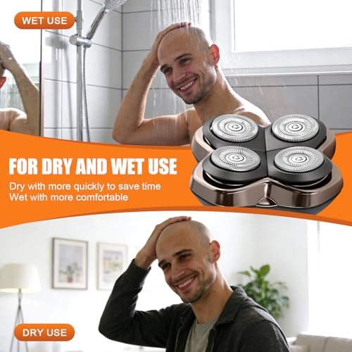 BILLAR Replacement Blade Shaver PRO 4 Head for Electric Shaver – Compatible with Skull Pitbull, Butterfly Kiss PRO & Palm Shavers (3 Pack with Cleaning Brushes) - görsel 12
