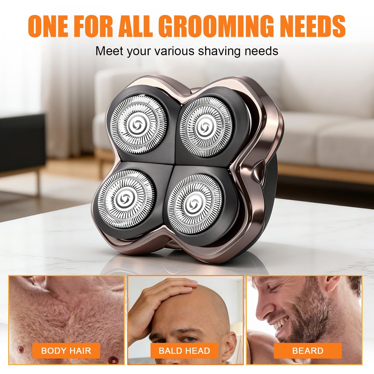 BILLAR Replacement Blade Shaver PRO 4 Head for Electric Shaver – Compatible with Skull Pitbull, Butterfly Kiss PRO & Palm Shavers (3 Pack with Cleaning Brushes) - görsel 7