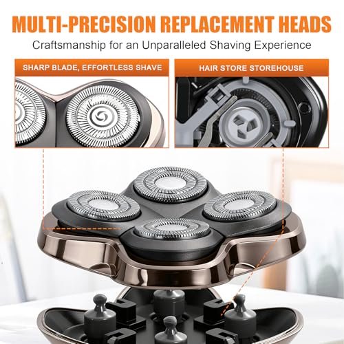 BILLAR Replacement Blade Shaver PRO 4 Head for Electric Shaver – Compatible with Skull Pitbull, Butterfly Kiss PRO & Palm Shavers (3 Pack with Cleaning Brushes) - görsel 4