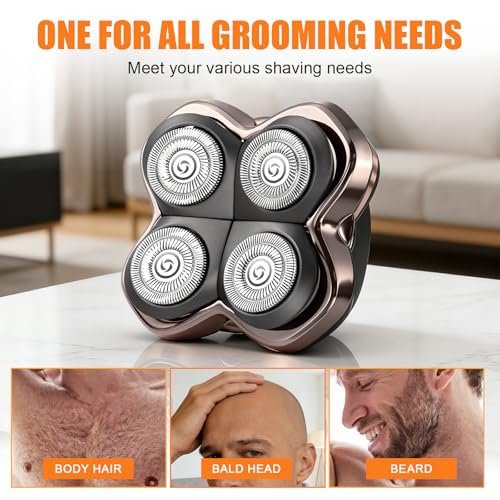 BILLAR Replacement Blade Shaver PRO 4 Head for Electric Shaver – Compatible with Skull Pitbull, Butterfly Kiss PRO & Palm Shavers (3 Pack with Cleaning Brushes) - görsel 8
