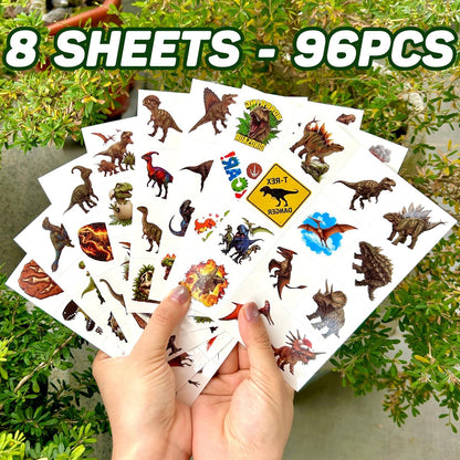 96-Piece Dinosaur Temporary Tattoos for Kids – Dinosaur Birthday Party Favors, Decorations, and Classroom Prizes