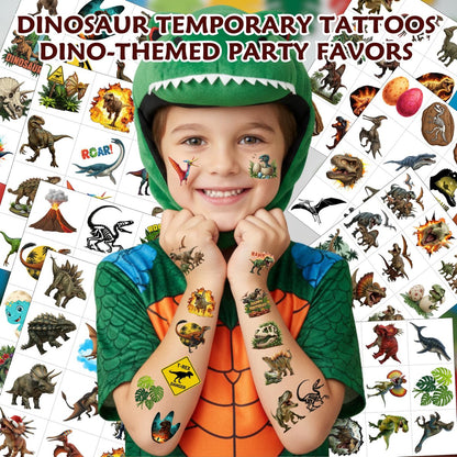 96-Piece Dinosaur Temporary Tattoos for Kids – Dinosaur Birthday Party Favors, Decorations, and Classroom Prizes