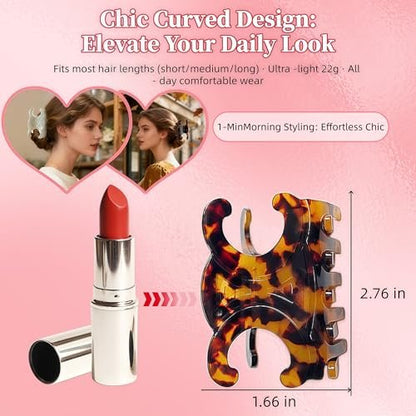 Premium Durable Acetate Butterfly Hair Clips, Celine Hair Clip, 4 Pack Medium Size Acetate Hair Claw Clips with Secure Hold, Perfect for Updos (2.76 x 1.66 in) Avelisse