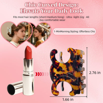 Premium Durable Acetate Butterfly Hair Clips, Celine Hair Clip, 4 Pack Medium Size Acetate Hair Claw Clips with Secure Hold, Perfect for Updos (2.76 x 1.66 in) Avelisse