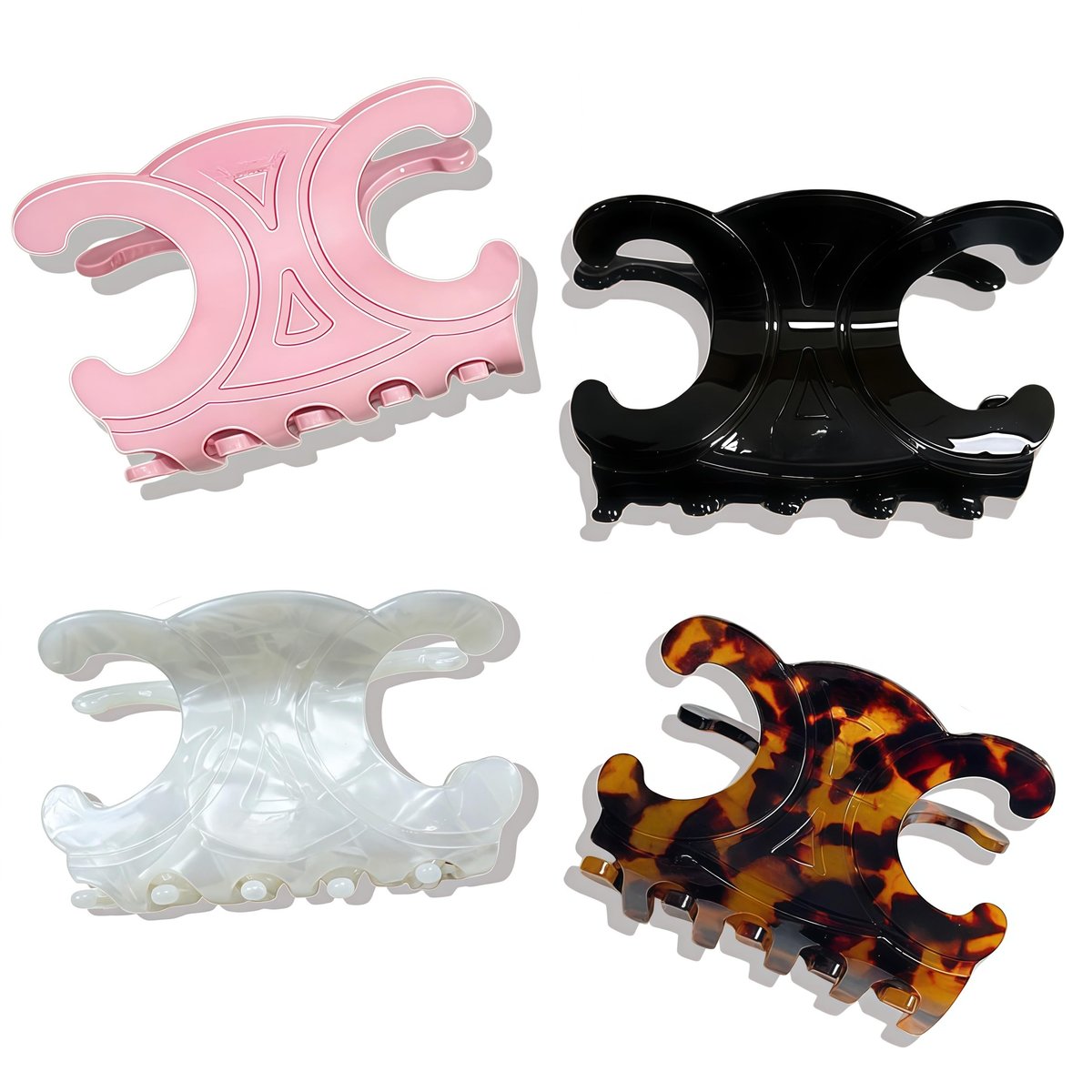 Premium Durable Acetate Butterfly Hair Clips, Celine Hair Clip, 4 Pack Medium Size Acetate Hair Claw Clips with Secure Hold, Perfect for Updos (2.76 x 1.66 in) Avelisse