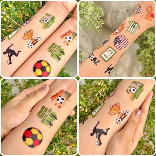 96-Piece Soccer Temporary Tattoos Stickers – Sport Party Favors, Birthday Supplies & Classroom Prizes for Kids & Teens - görsel 12