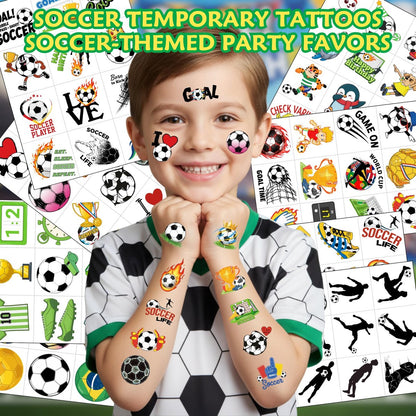 96-Piece Soccer Temporary Tattoos Stickers – Sport Party Favors, Birthday Supplies & Classroom Prizes for Kids & Teens